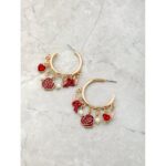 Way to Celebrate Valentine's Day Charm Hoop Earrings, 1 Pair