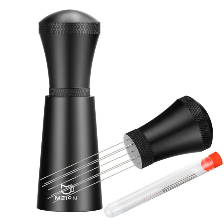 WDT Espresso Distribution Tool Espresso Stirrer Tools for Barista, 0.35mm 7 Needles Espresso Coffee Stirrer with Extra 7 Replaceable Needles, Aluminum Alloy Handle with Stand...