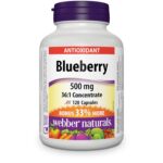 Webber Naturals Blueberry 500 mg, 120 Capsules, Antioxidant Support
