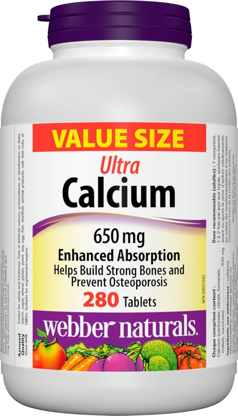 Webber Naturals Calcium Ultra, Enhanced Absorption, 280 Tablets, Helps Build Strong Bones, Vegan