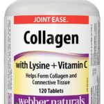 Webber Naturals Collagen with Lysine and Vitamin C, 120 Tablets, Helps Support Joints, Muscles, and Skin