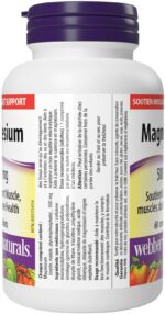 Webber Naturals Magnesium 500 mg, 60 Tablets, Enhanced Absorption Mineral, Supports Bone and Muscle Functions, Vegan
