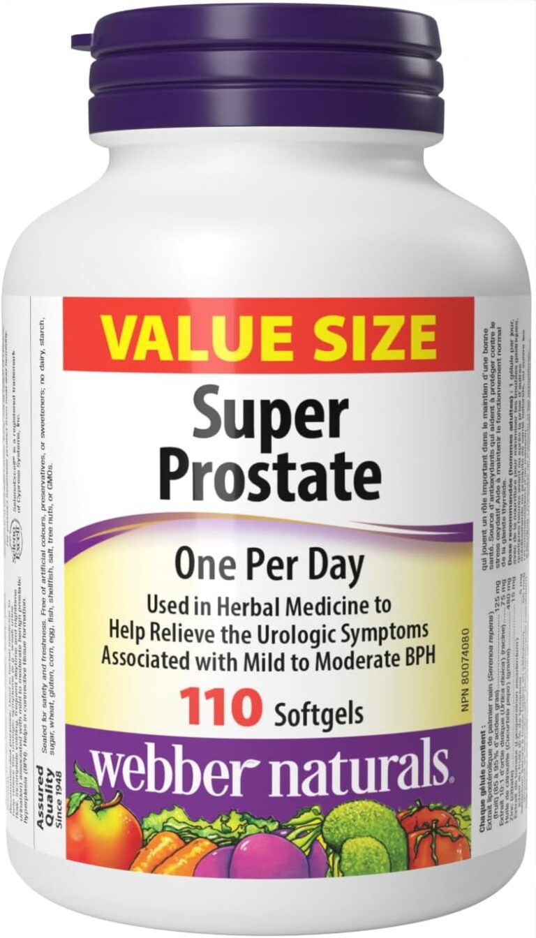 Webber Naturals Super Prostate, 110 Softgels, Helps Relieve Urological Symptoms, Comprehensive Formula Containing Saw Palmetto
