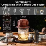 Whiskey Smoker Kit with Torch - 6 Flavors Wood Chips, 2 Glasses, 2 Ice Ball Molds - Cocktail Smoker Infuser Kit, Old Fashioned Drink Smoker Kit, Birthday Bourbon Whiskey Gifts...