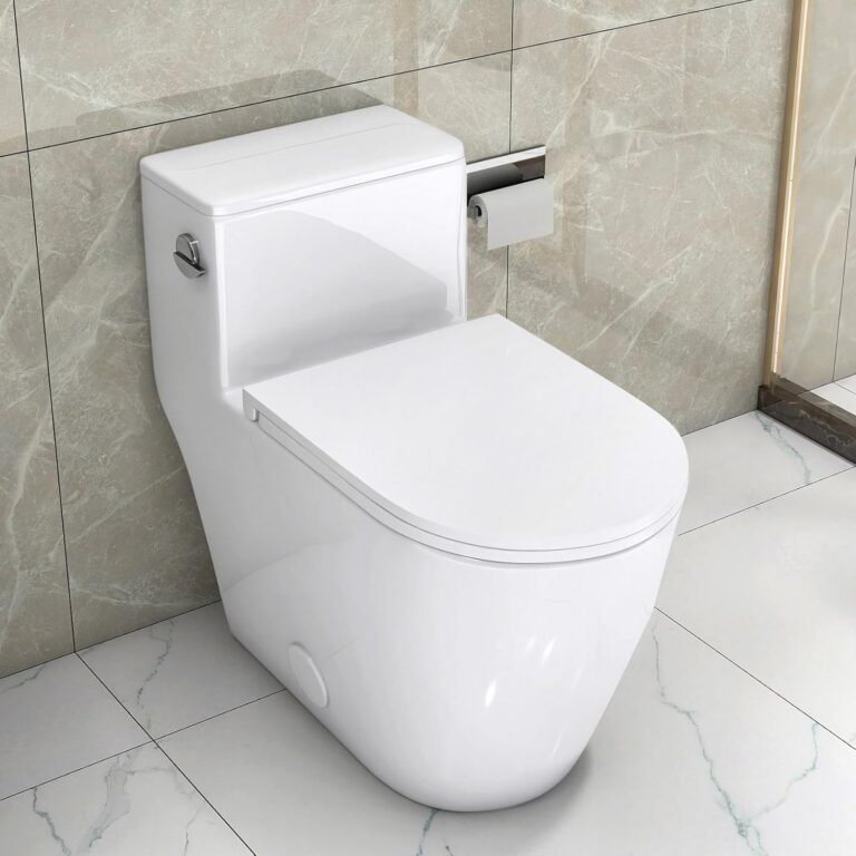 WinZo Elongated One Piece Toilet with Anti-freeze Crack Design,Single Powerful Flush Compact Low Profile For Modern Bathroom,White.