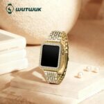 wutwuk Compatible for Apple Watch Band 38mm 40mm 41mm 42mm 44mm 45mm with Case, Jewelry Metal Replacement Strap for iWatch SE Series 8 7 6 5 4 3 2 1, Women's Dressy Bling...