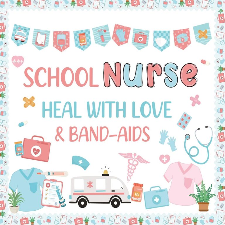Wxiben School Nurse Classroom Decorations - Healthcare Workers Nurses Bulletin Board Decorations, Health Medical Cutouts Sets for Students, Back to Nursing School Office...
