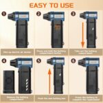 X301 Electric Air Duster-250000RPM Super Power-Air Duster, Replaceable Battery,Long Life-Snow Blower, 3-Gear Adjustable,4 nozzles for Computer, Keyboard, Outdoors and Car...