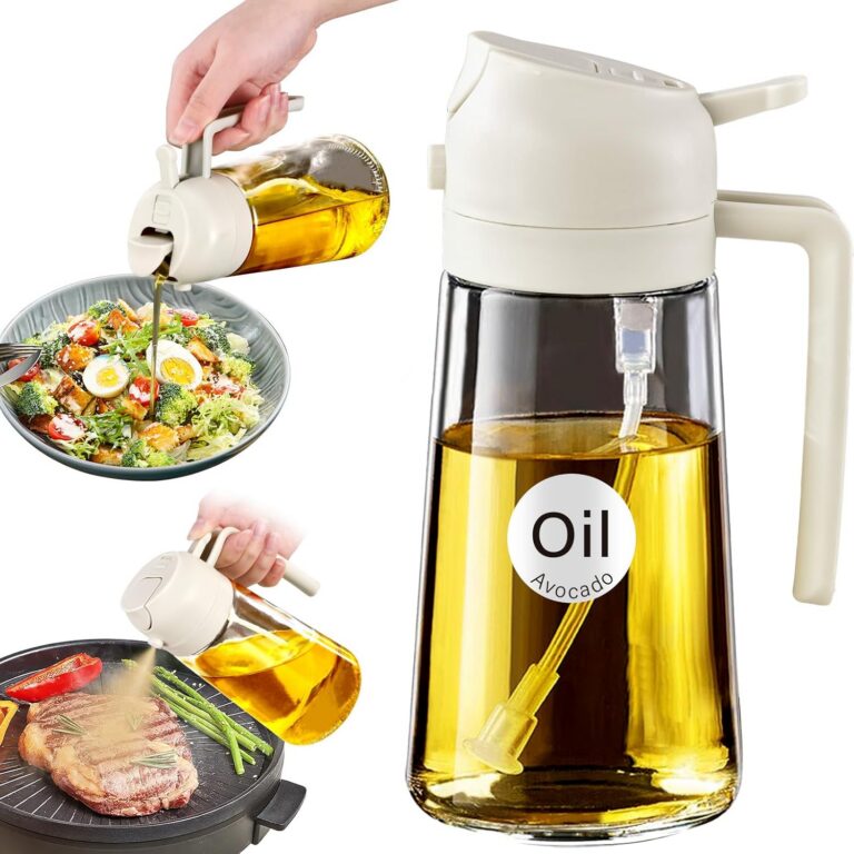 YARRAMATE Oil Spray Bottle, Oil Dispenser for Cooking, 16oz/470ml Olive Oil Spray Bottle, 2 in 1 Olive Oil Dispenser, Yarramate Oil Sprayer for Kitchen, Salad, BBQ, Air Fryer...