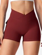 YEOREO Scrunch Workout Shorts with Pockets Charm Gym Biker Shorts for Women High Waisted Yoga Booty
