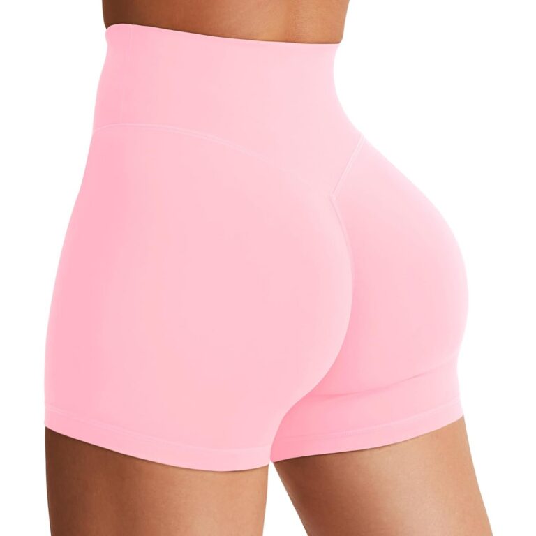 YEOREO Women's Biker Shorts 3.6" /4.5" Workout Gym Shorts Craze High Waist Tummy Control Hidden Scrunch Running Yoga