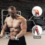 Yes4All Cable Machine Attachment, Row Handles, Tricep Rope, Straight Bar, V Bar, LAT Pulldown Accessories Load 880 LB for Home Gym