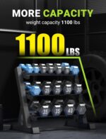 YOLEO Dumbbell Rack - 3 Tier & 5 Tier Compact Weight Rack for Dumbbell, Kettlebell, Barbell, Heavy Duty Weight Storage Organizer, Space-Saving Dumbbell Storage Stand Holder for...