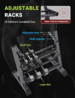 YOLEO Dumbbell Rack - 3 Tier & 5 Tier Compact Weight Rack for Dumbbell, Kettlebell, Barbell, Heavy Duty Weight Storage Organizer, Space-Saving Dumbbell Storage Stand Holder for...