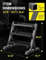 YOLEO Dumbbell Rack - 3 Tier & 5 Tier Compact Weight Rack for Dumbbell, Kettlebell, Barbell, Heavy Duty Weight Storage Organizer, Space-Saving Dumbbell Storage Stand Holder for...