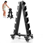 YOLEO Dumbbell Rack - 3 Tier & 5 Tier Compact Weight Rack for Dumbbell, Kettlebell, Barbell, Heavy Duty Weight Storage Organizer, Space-Saving Dumbbell Storage Stand Holder for...