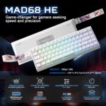 YUNZII x MADLIONS MAD68 HE Rapid Trigger Wired Magnetic Mechanical Gaming Keyboard 60% Hall Effect Adjustable Actuation,PBT Keycaps RGB Hot-Swap,8KHz Polling Rate (White,...