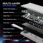 YUNZII x MADLIONS MAD68 HE Rapid Trigger Wired Magnetic Mechanical Gaming Keyboard 60% Hall Effect Adjustable Actuation,PBT Keycaps RGB Hot-Swap,8KHz Polling Rate (White,...