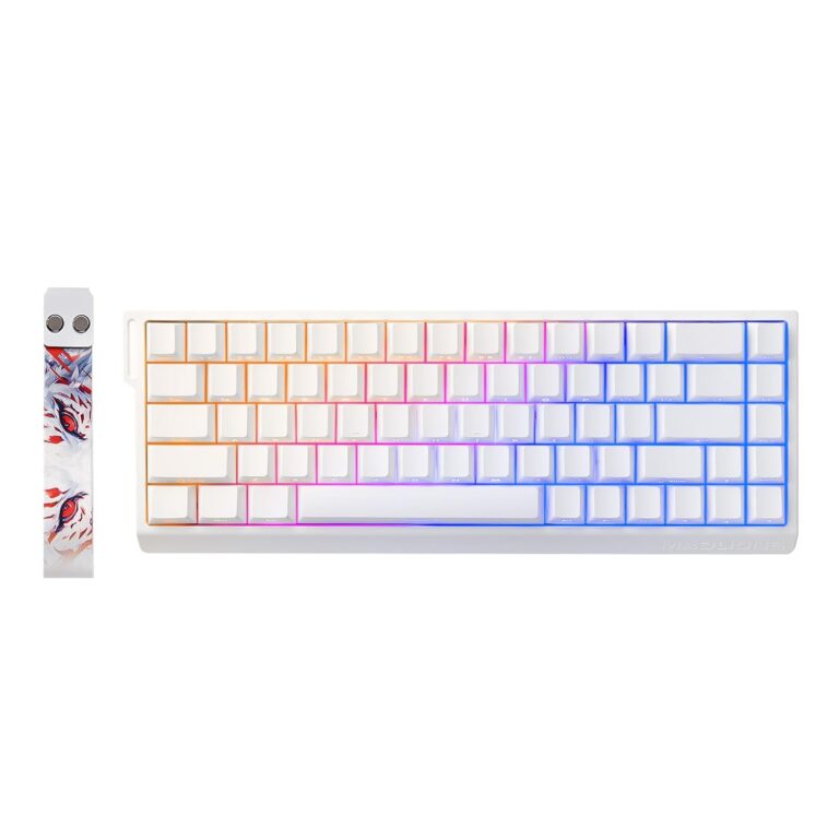 YUNZII x MADLIONS MAD68 HE Rapid Trigger Wired Magnetic Mechanical Gaming Keyboard 60% Hall Effect Adjustable Actuation,PBT Keycaps RGB Hot-Swap,8KHz Polling Rate (White,...