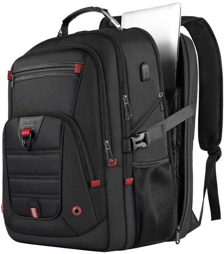 Z-MGKISS Extra Large Backpack for Men, Gaming Laptop Travel Bag Fits 18.4-19" Laptops, TSA Flight-Approved Backpack, Anti-Theft Gym College Business Work Mens Daypack, Black
