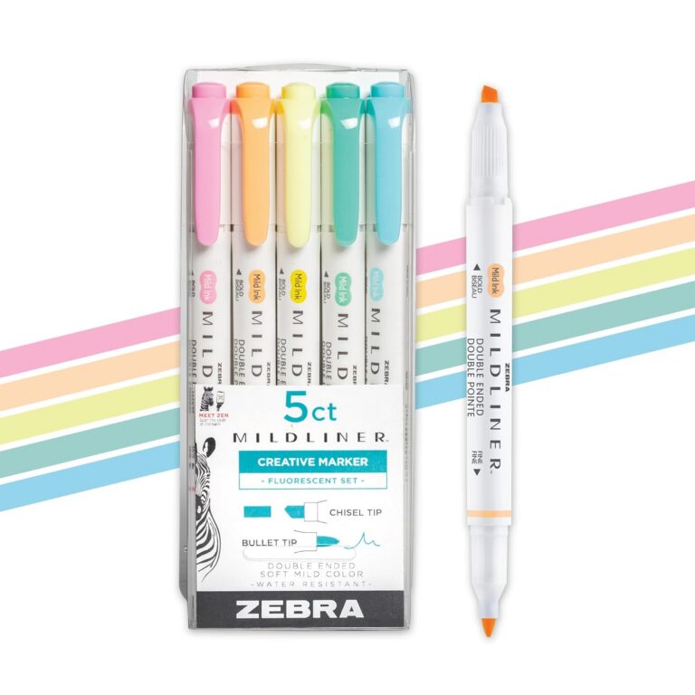 Zebra Pen Mildliner Dual-Tip Highlighter Set, Broad and Fine Point Tips, Ideal for Bible Highlighting, No Bleed, School Supplies and Teacher Supplies, Assorted Fluorescent Ink...