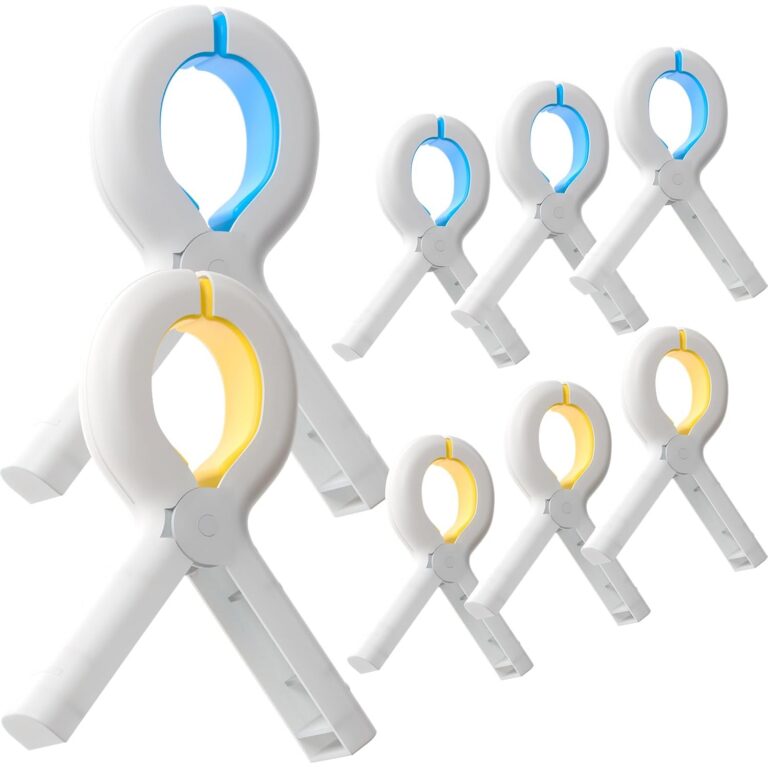 Zeno Beach Towel Clips for Beach Chairs – 8 Pack Extra Large 3.7 Inch Heavy Duty Towel Clips for Chairs Cruise, Pool & Camping – Strong Grip Non-Slip Beach Chair Clips (4 Yellow...