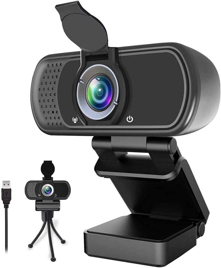 ZIQIAN 1080P Webcam,Live Streaming Web Camera with Stereo Microphone, Desktop or Laptop USB Webcam with 110 Degree View Angle, HD N5 Webcam for Video Calling, Conferencing,...