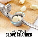 Zulay Kitchen Premium Garlic Press Set - Rust Proof & Dishwasher Safe Professional Garlic Mincer Tool - Easy-Squeeze, Easy-Clean with Soft, Ergonomic Handle - Silicone Garlic...