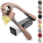 Zulay Kitchen Premium Garlic Press Set - Rust Proof & Dishwasher Safe Professional Garlic Mincer Tool - Easy-Squeeze, Easy-Clean with Soft, Ergonomic Handle - Silicone Garlic...
