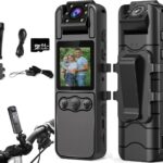 1080P Body Cameras with Audio and Video Recording| 180° Rotating Lens | 6-8HR Battery | Night Vision | 64GB SD Card | 1.3" LCD | Portable Security Cam for Police, Law...