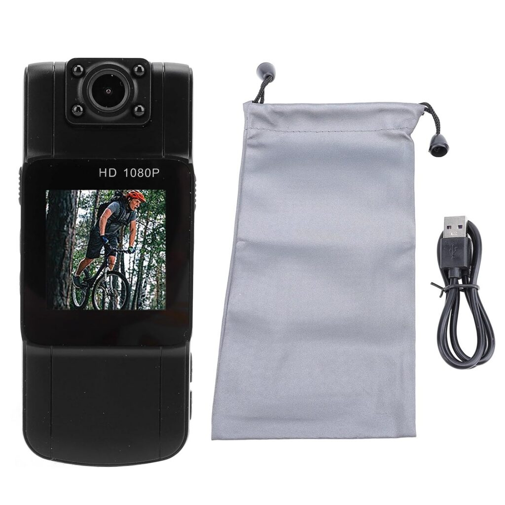 1080P Body Worn Cam, 1.5in Screen Body Camera with Audio and Video, Magnetic Back Clip, Night Vision, Motion Detection