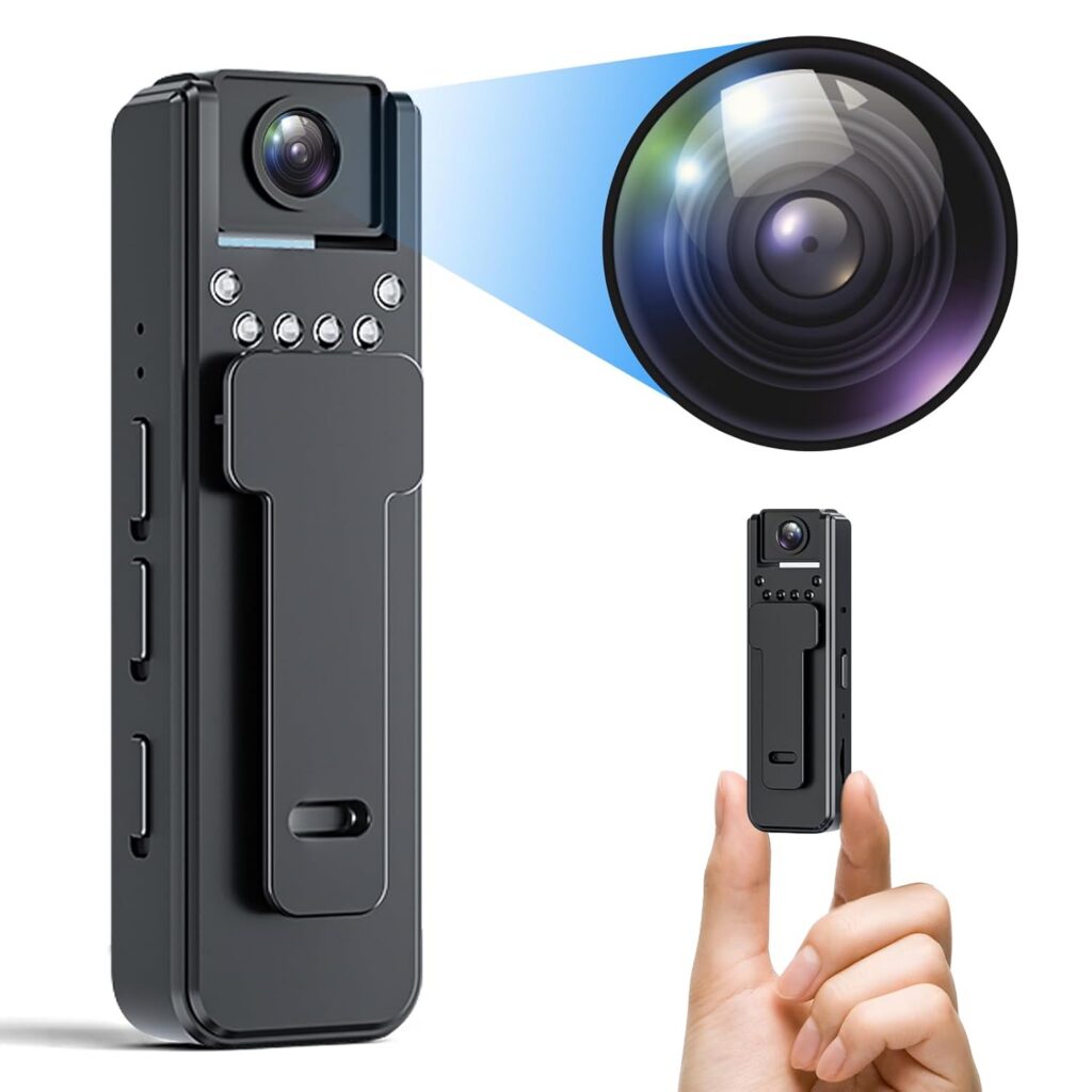 1080P HD Body Worn Camera, Wearable Body Camera with Night Vision, Loop Recording, Back Clip for Traveling, Driver, Delivery Man, Lecture Recording, Serving Jobs