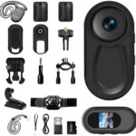 1080P Mini Body Camera,64G Wearable Action Body Cam,Thumb Size Hands Free One-Click Filming Body Worn Camera with 360°Rotatable Clip for Work, Travel, Pet Walking