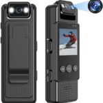 1080P WiFi Body Camera with Audio and Video Recording Wearable Body Cam Mini Clip-on Camera Camcorder with 180° Rotatable Lens Night Vision Motion Detection for Law Enforcement...