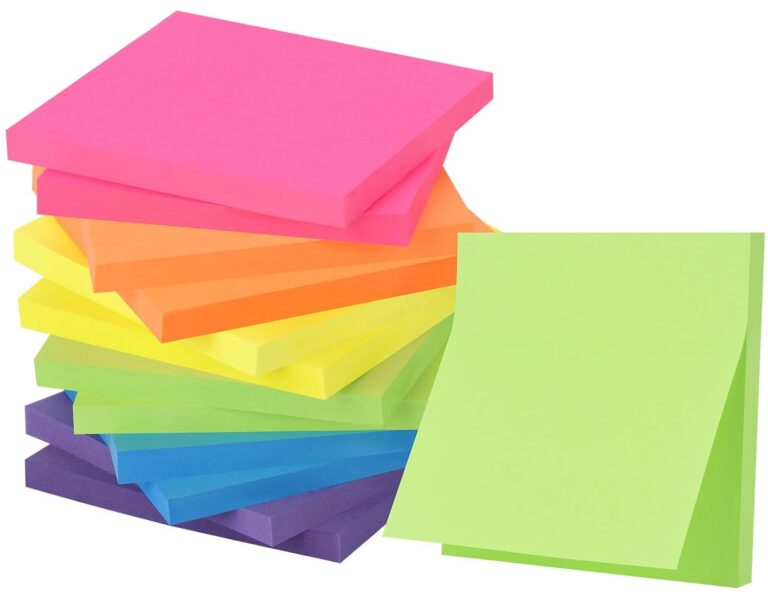 (12 Pads) Sticky Notes 3x3 Inches, 720 Sheets ZCZN 6 Neon Color Self-Stick Note Pads, Colorful Sticky Notes Bulk, Easy to Post for Home, Office, School - 60 Sheets/Pad