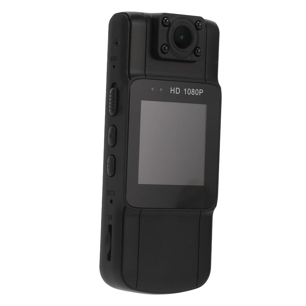 1.54 Inch 4K Video Body Camera, Portable Mini Body Cam Small Hidden Cam with Infrared Night Vision, Motion Detection, Lens 180° Rotation for Sports Travel Work