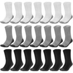 30 Pairs Mens Cushioned Crew Socks Boot Socks Moisture Wicking Work Socks Athletic Sports Socks for Men
