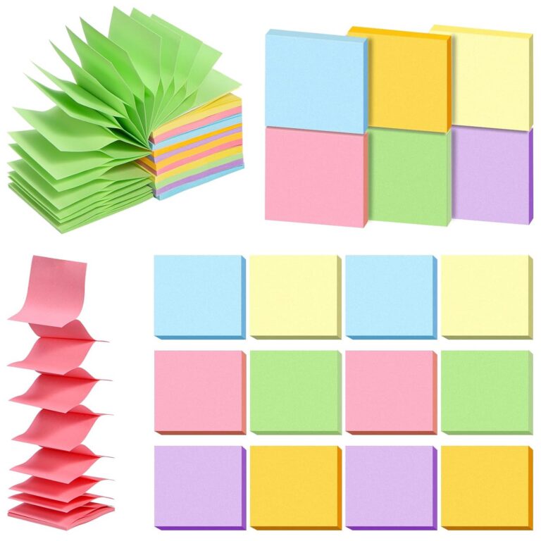 36 Pack/1800 Sheets Pop Up Sticky Notes 3x3 Refill Bright Colors Self-Stick Note Pads Adhesive Memo Pads for Office School Home Meeting (6 Colors)