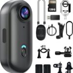 4K Mini Body Camera 128GB - Action Body Cam with Audio & Video- Thumb Hands Free Waterproof Recording Wearable Cameras - for Work Travel Pet Walk Swim (1080P Black,128G)