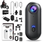 4K Mini Body Camera, 2026 New Thumb Action Camera, Waterproof Wearable Hand Free Portable Action WiFi Cam, Ultra Wide Angle View, Mount Anywhere for Pets, Cycling, Swimming,...