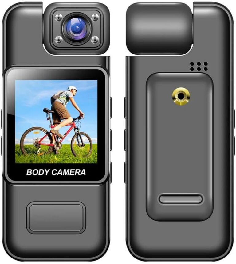 4K WiFi Body Camera with Audio and Video Recording Wearable Body Cam Mini Video Camera Camcorder 180° Rotatable Lens Night Vision Motion Detection with Back Clip for Law...