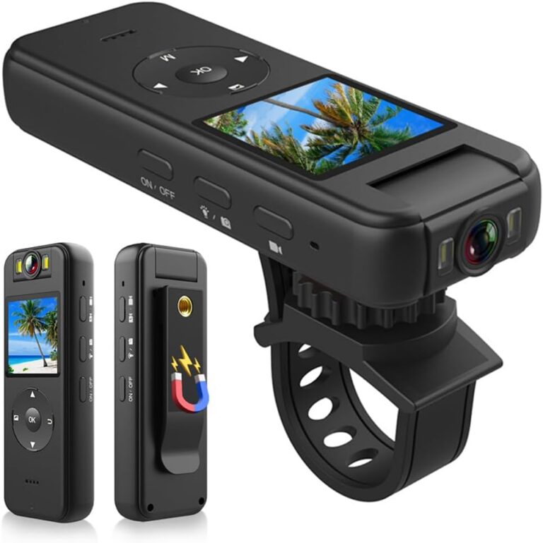 4K WiFi Small Body Camera with Audio and Video Recording Wearable Body Cam Mini Clip-on Camera Camcorder with 180° Rotatable Lens & LED Fill Lights & Speaker Magnetic Back Clip...