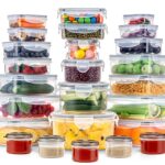 50-Piece Food Storage Containers Set (25-Pack) - Includes 2x JUMBO 2.5L (84oz) & 2x 1.5L Large Bins, Airtight Plastic Meal Prep Lunch Boxes with Lids, Microwave/Freezer Safe,...