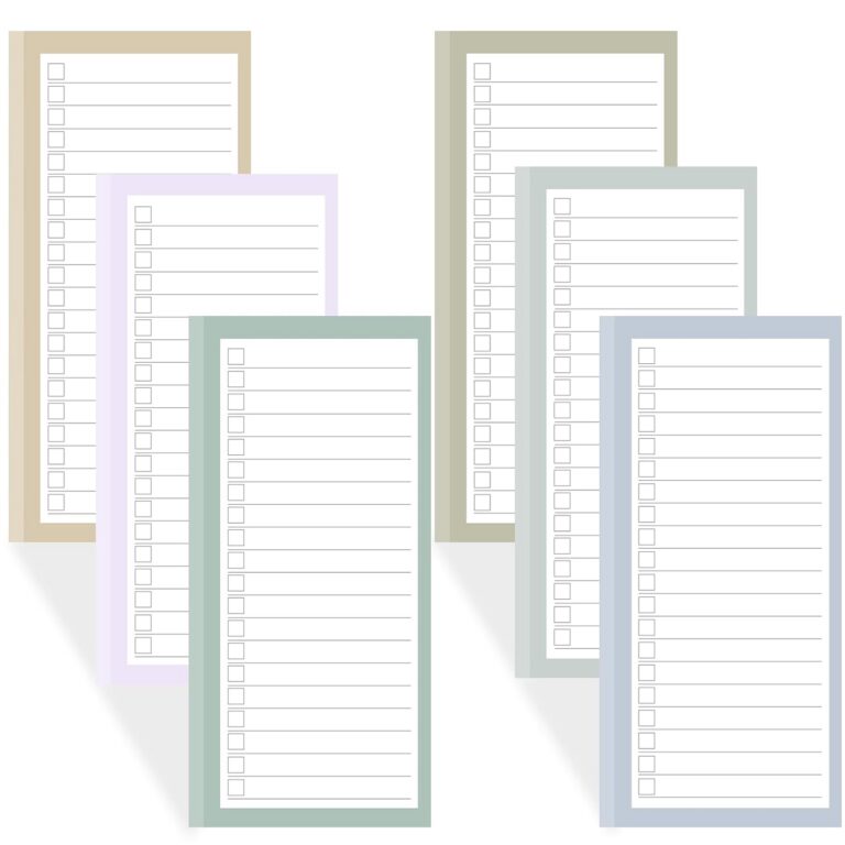 6 Pack Magnetic Notepads for Refrigerator, Grocery List Magnet Pad for Fridge, 50 Sheets per Note Pads To-Do List, Shopping List(300Sheets)