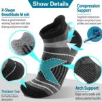 6 Pairs Merino Wool Ankle Running Hiking Socks Warm Winter Thermal Thick Compression Cushioning No Show Socks for Men Women