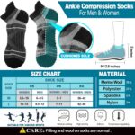 6 Pairs Merino Wool Ankle Running Hiking Socks Warm Winter Thermal Thick Compression Cushioning No Show Socks for Men Women