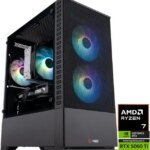 ABS Cyclone Ruby Gaming PC - Windows 11 - AMD Ryzen 7 9700X - GeForce RTX 5060 Ti - DLSS 4 - AI-Powered Performance - 32GB DDR5 6400MHz - 1TB M.2 SSD