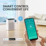 Air Purifiers for Home Large Room Bedroom, Up to 1690ft² with PM 2.5 Air Quality Monitor, Wi-Fi and Alexa Compatible, HEPA Filter Double-sided Air Inlet for Smoke Odor Dust,...