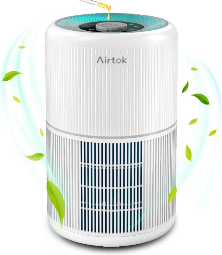 AIRTOK Air Purifiers for Bedroom Home, H13 True HEPA Air Filter for Smoke, Dust, Odors, Pollen, Pet Dander 99.97% Removal, Air Purifiers Large Room with Fragrance Sponge, White?