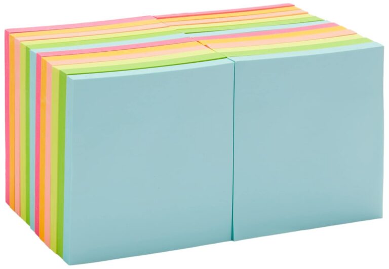 Amazon Basics Square Sticky Notes in a Variety of Colors, 3 x 3-Inch, 24-Pack